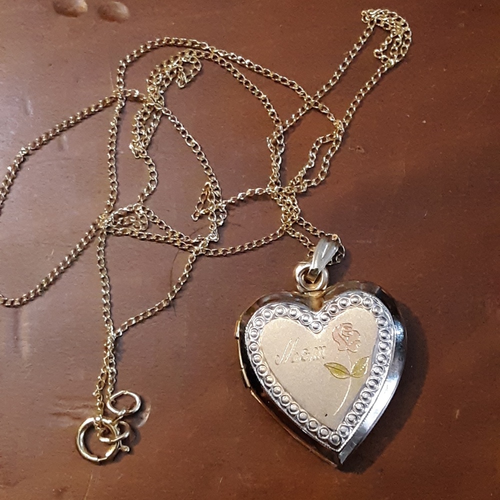 10k rose gold Mom heart locker - Picture 1 of 3